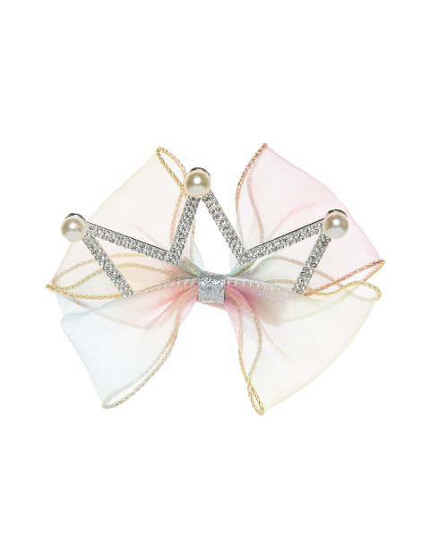 Hair clip crown with tulle, tulle and rhinestones