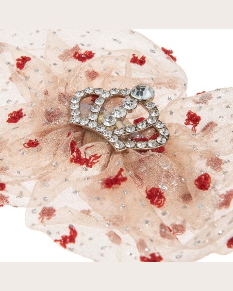 Hair clip crown with tulle and rhinestones