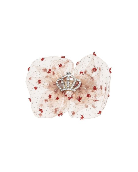 Hair clip crown with tulle and rhinestones