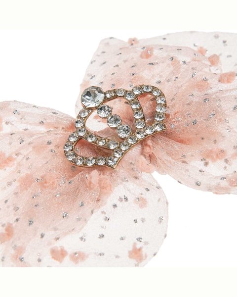 Hair clip crown with tulle and rhinestones