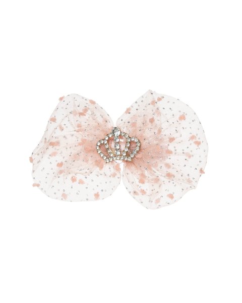 Hair clip crown with tulle and rhinestones