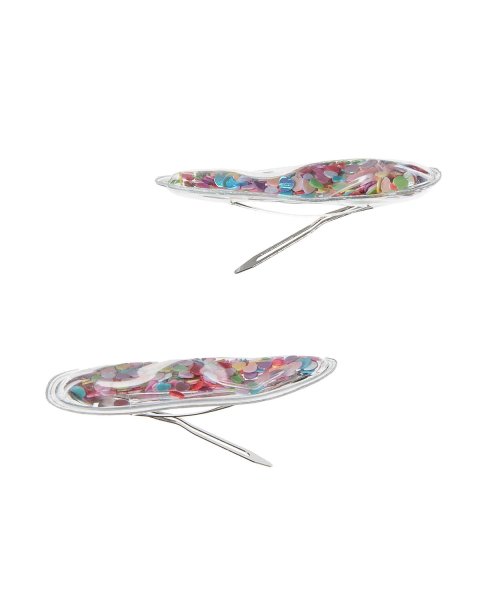Hair clip with hearts confetti