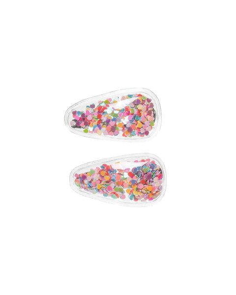 Hair clip with hearts confetti