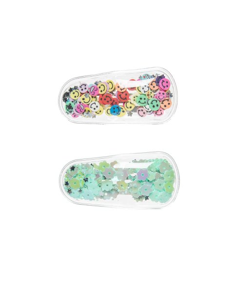 Hair clip with flowers and smiles confetti