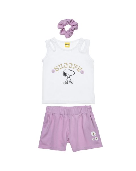 Set Snoopy with scrunchie and glitter print (12 months-10 years)