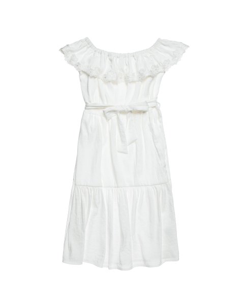 Dress with embroidery and belt (6-14 years)