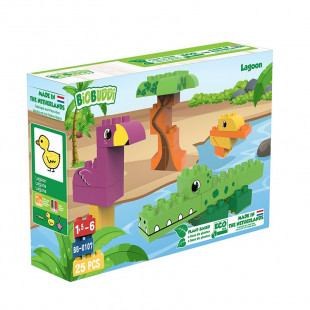 Blocks BIOBUDDI eco Lagoon with animals 25pcs (1,5-6 years)