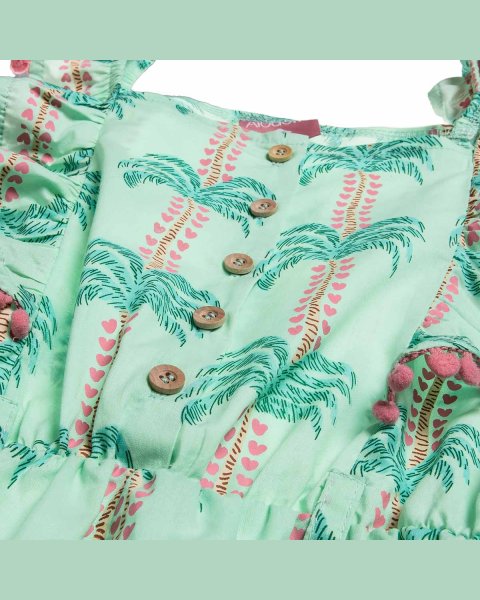 Playsuit with ruffles and pom pon (6-14 years)