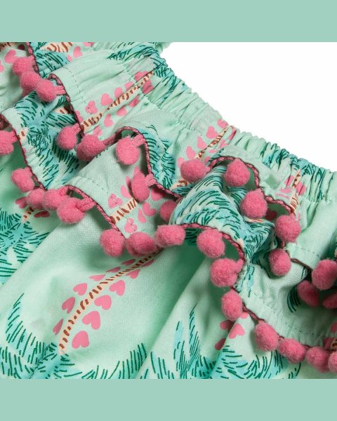 Dress with ruffles and pom pon (12 months-5 years)