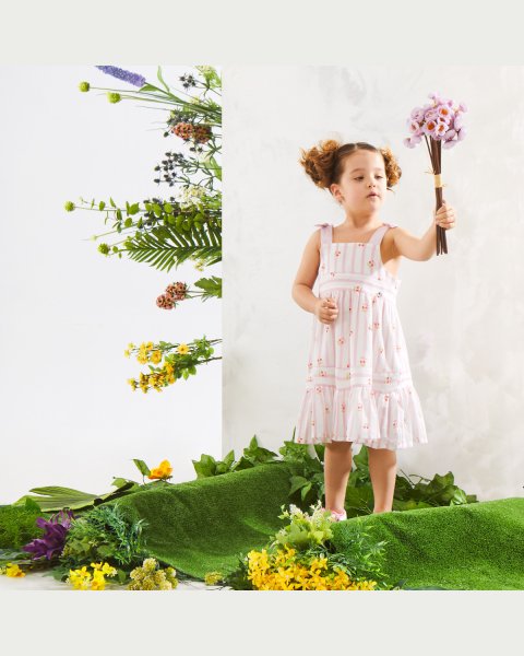 Dress with cherries pattern and ruffles (6 months-5 years)