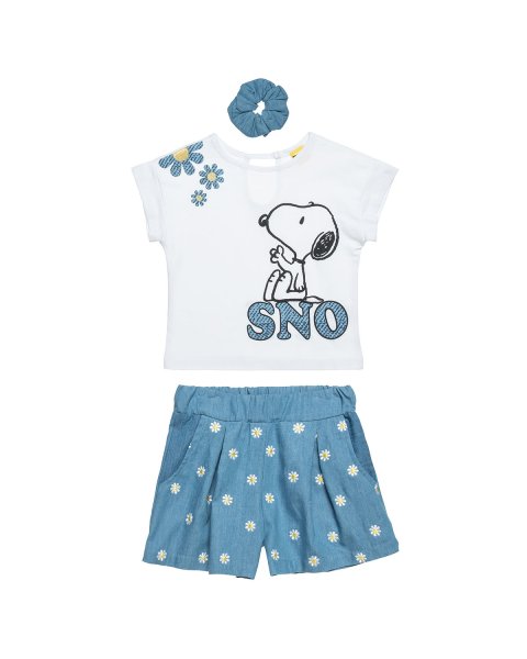 Σετ Snoopy με ανάγλυφα στοιχεία και ασορτί scrunchie (18 μηνών-5 ετών)