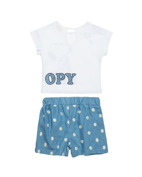 Σετ Snoopy με ανάγλυφα στοιχεία και ασορτί scrunchie (18 μηνών-5 ετών)