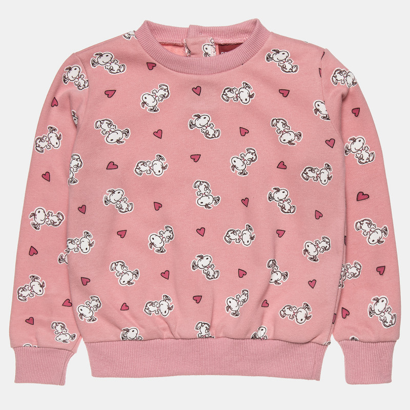 Long sleeve top Snoopy cotton fleece blend (6 months-5 years)