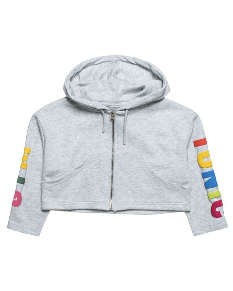 Cropped zip hoodie Gym Tonic with emobossed elements (6-16 years)