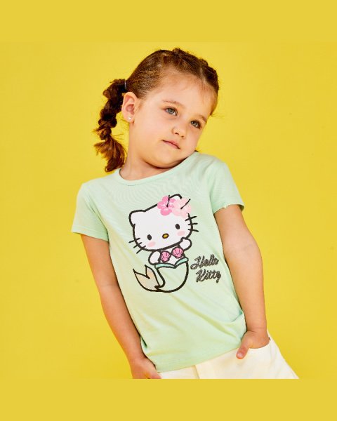 Μπλούζα Hello Kitty ανάγλυφα γράμματα (12 μηνών-5 ετών)