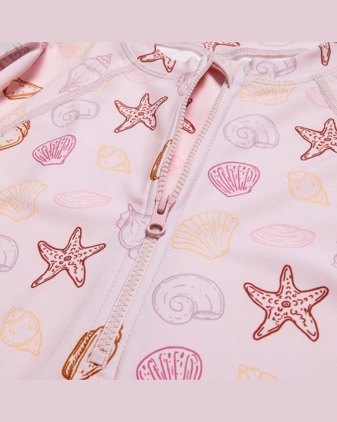 Swimsuit with zipper and ruffles (6-14 years)