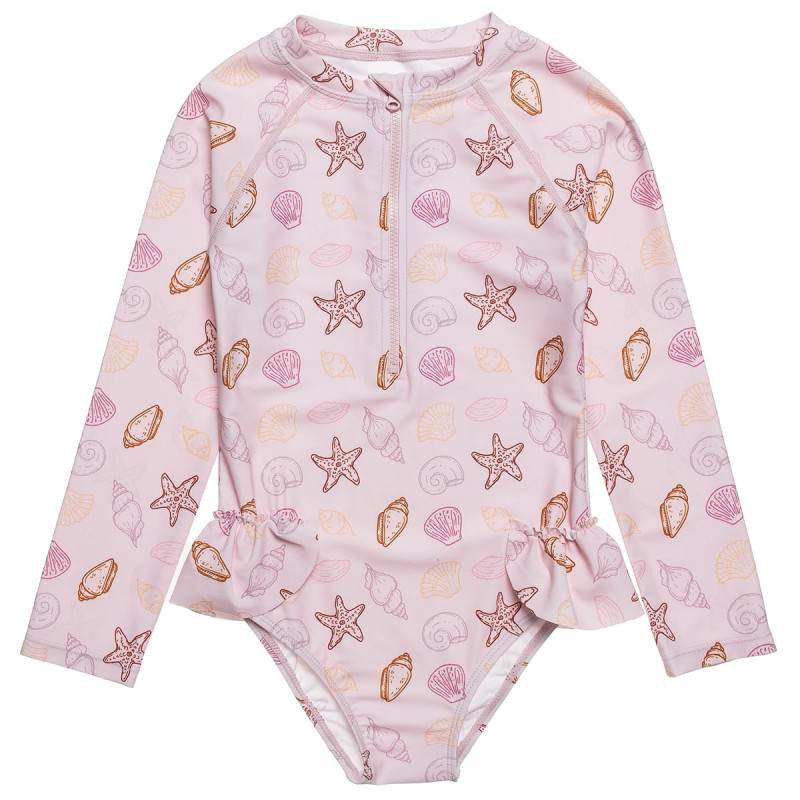 Swimsuit with zipper and ruffles (6-14 years)