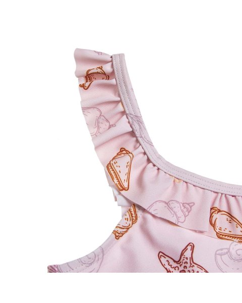Bikini set with ruffles and hat (6-14 years)