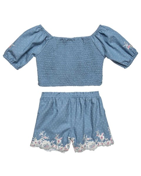 Set croped top with embroidery elements (18 months-5 years)