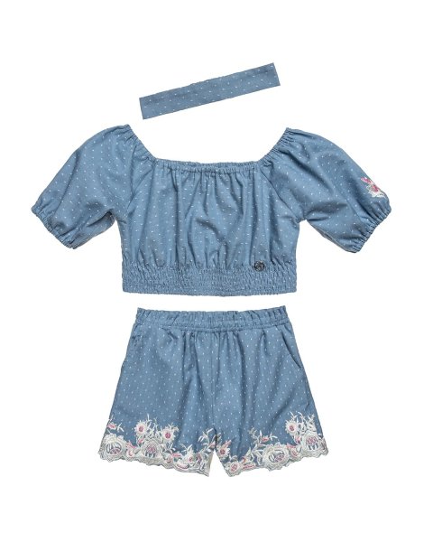 Set croped top with embroidery elements (18 months-5 years)