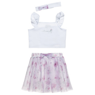 Σετ cropped top με τούλινη φούστα (18 μηνών-5 ετών)
