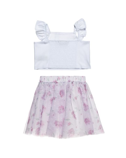 Σετ cropped top με τούλινη φούστα (18 μηνών-5 ετών)