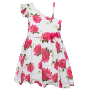 Dress with volume and tulle flowers (6-14 years)