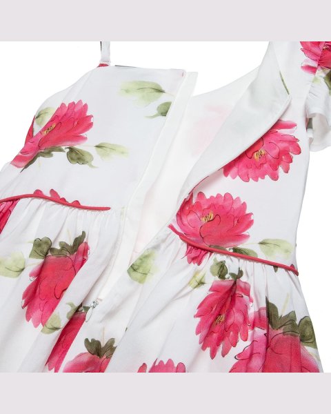 Dress with volume and tulle flowers (6-14 years)