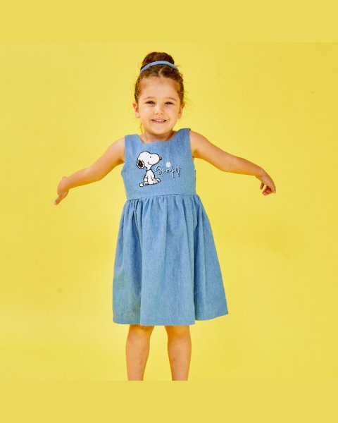 Denim Snoopy dress with embroidery (12 months-10 years)