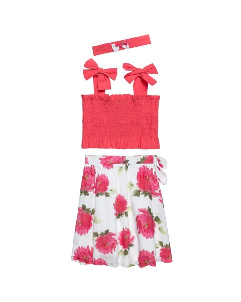 Σετ cropped top, φούστα και κορδέλα μαλλιών (6-14 ετών)