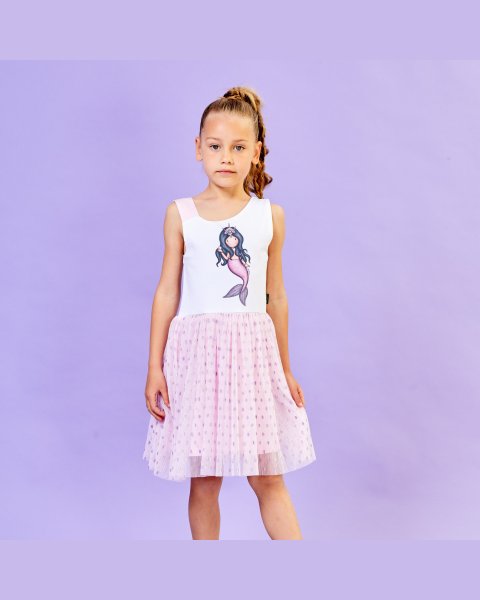 Dress Santoro with print and tulle (6-14 years)