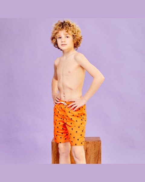 Swim shorts with palm trees pattern (6-14 years)