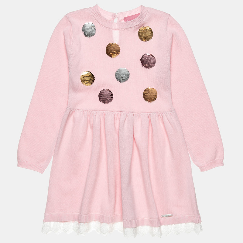 Dress with soft knit and double sequins (12 months-5 years)