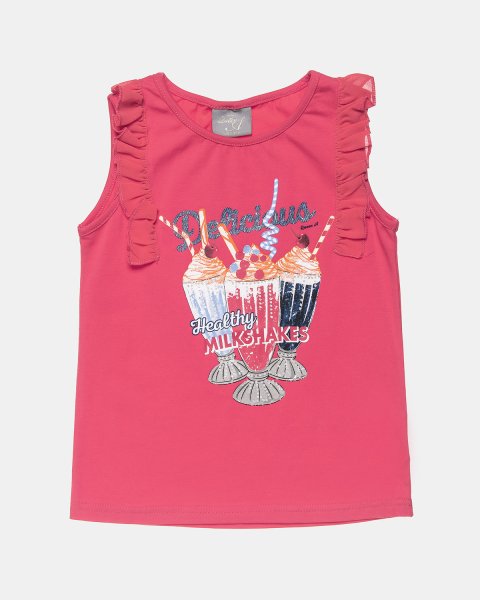 Top with ruffles and glitter print (18 months-5 years)