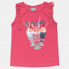 Top with ruffles and glitter print (6-14 years)