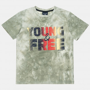 Μπλούζα tie dye με τύπωμα Young & Free (6-16 ετών)