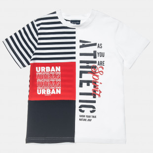 T-Shirt with stripes and lettering print (6-16 years)