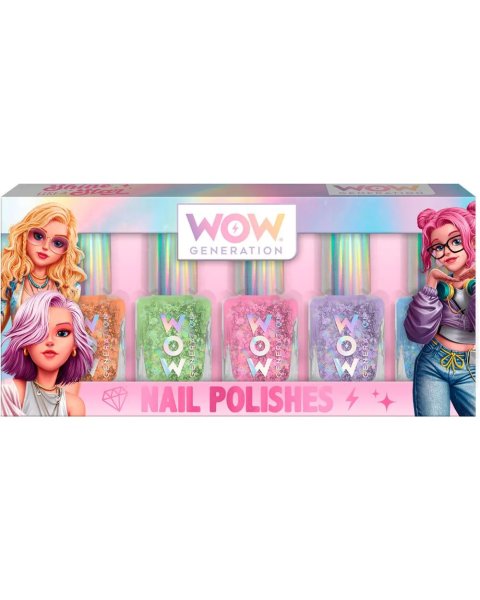 Βερνίκια νυχιών παστέλ σετ 5τμχ Wow Generation