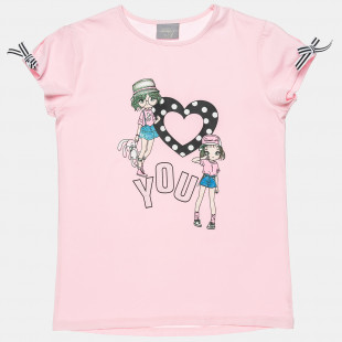 Top with glitter detail print (6-16 years)