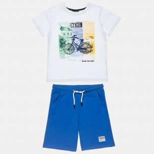 Set Moovers t-shirt with print and shorts (6-14 years)