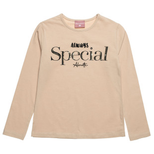 Long sleeve top with sequins and embossed elements (6-16 years)