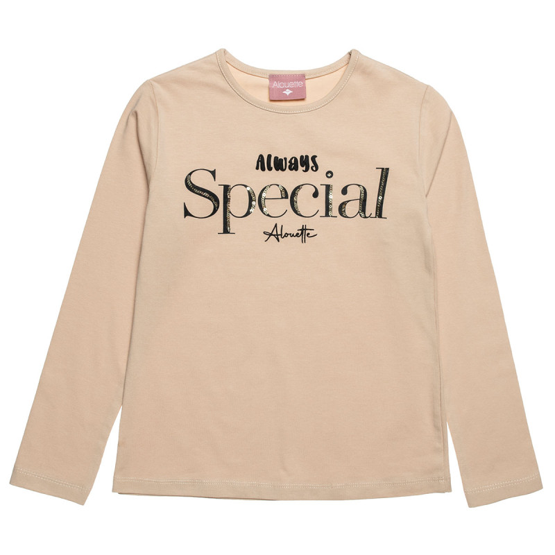 Long sleeve top with sequins and embossed elements (6-16 years)