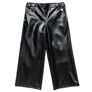 Pants from eco leather with buttons (6-16 years)