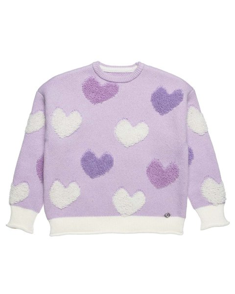 Sweater with embossed hearts (6-14 years)