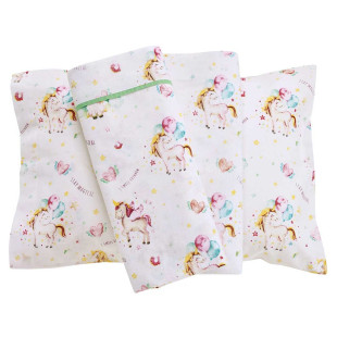 3-piece unicorn sheet set (sheets 130x170, pillowcase)