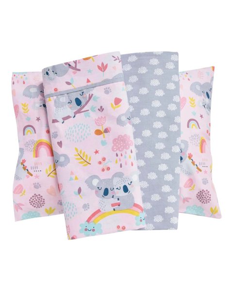 3-piece koala sheet set (sheets 130x170, pillowcase)