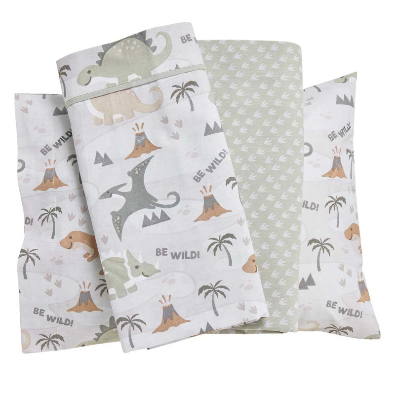 3-piece dinosaur sheet set (sheets 130x170, pillowcase)