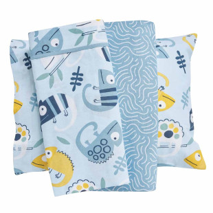 3-piece lizards sheet set (sheets 130x170, pillowcase)
