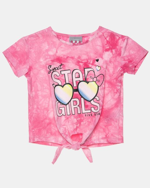 Top cropped tie dye with glitter detail (18 months-5 years)