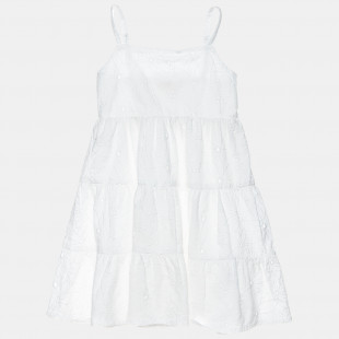 Φόρεμα με διάτρητα κεντήματα 100% βαμβάκι (12 μηνών-3 ετών)